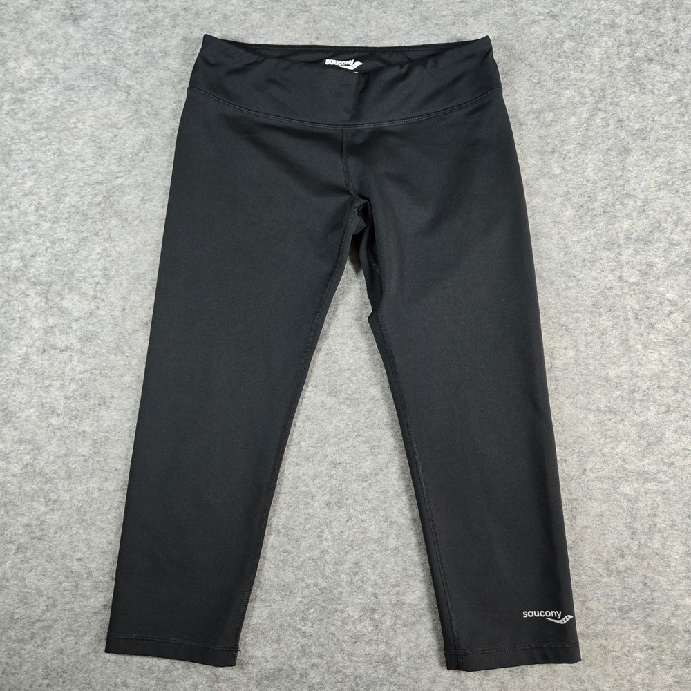Saucony Womens Black Active Performance Capri Leggings Medium